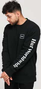 HUF Essentials Domestic Crewneck černá L