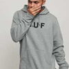 HUF Essentials OG Logo PO Hoodie melange šedá M