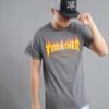 Thrasher Flame Logo tmavě šedé XL