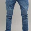 Urban Classics Slim Fit Biker Jeans blue washed