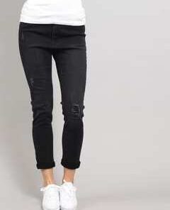 Urban Classics Ladies High Waist Skinny Denim Pants black washed