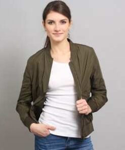 Urban Classics Ladies Light Bomber Jacket tmavě olivová