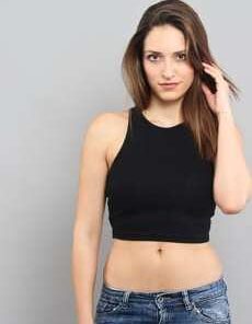 Urban Classics adies Cropped Rib Top černé