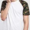 Urban Classics Raglan Contrast Tee bílé / camo zelené XXL