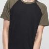 Urban Classics Raglan Contrast Tee černé / olivové XXL