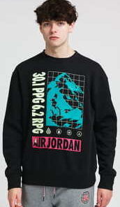 Jordan M J Mountainside Fleece Crew černá S