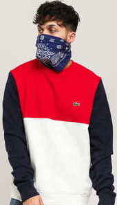 LACOSTE Colourblock Crewneck červená / bílá S