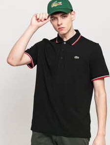 LACOSTE Men's Cuff Rib Edge Polo černé S