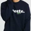 LACOSTE Men's Lacoste And Crocodile Branded Fleece Sweatshirt navy XL