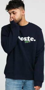 LACOSTE Men's Lacoste And Crocodile Branded Fleece Sweatshirt navy XL