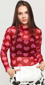 LAZY OAF Clearly In Love Top vínové / růžové L