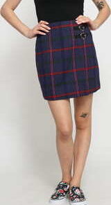 LAZY OAF Getting Plaid Kilt Skirt fialová / růžová / červená / zelená M