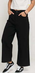 LAZY OAF LO Cropped Wide Leg Jeans black 30