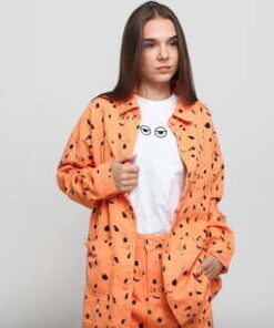 LAZY OAF LO X SA Glazed Over Work Jacket oranžová / černá L