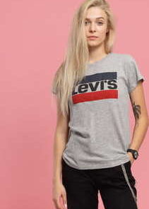 Levi's ® The Perfect Tee melange šedé XXS