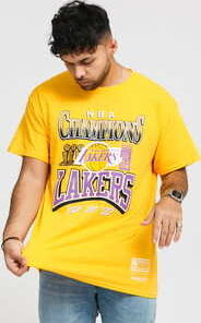 Mitchell & Ness NBA LA Lakers 3x Champions Tee žluté L