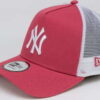 New Era 940 MLB League Essential AF Trucker NY tmavě růžová / bílá