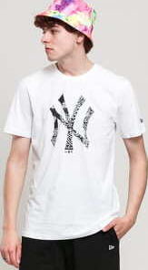 New Era MLB Paisley Print Monochrome Tee NY bílé / černé XL