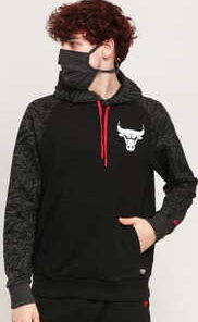 New Era NBA Print Panel Hoody Chcago Bulls černá L