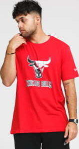 New Era NBA Split Logo Tee Chicago Bulls červené L