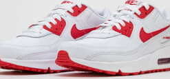 Nike Air Max 90 Leather (GS) white / hyper red - black EUR 39