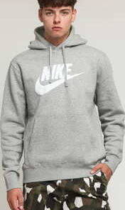 Nike M NSW Club Hoodie PO BB melange šedá