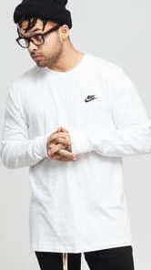 Nike M NSW Club Tee - LS bílé S