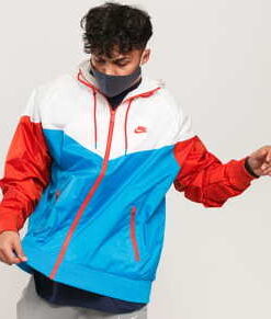 Nike M NSW HE WR Jacket HD modrá / červená / bílá M