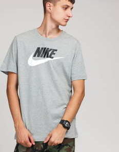 Nike M NSW Tee Icon Futura melange šedé XL