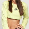 Nike W NSW Air Top LS Crop světle limetkové L