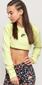 Nike W NSW Air Top LS Crop světle limetkové L