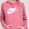 Nike W NSW Essential Hoodie PO tmavě růžová L