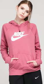 Nike W NSW Essential Hoodie PO tmavě růžová L