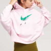 Nike W NSW Icon Clash Fleece Hoodie světle růžová XL