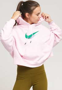 Nike W NSW Icon Clash Fleece Hoodie světle růžová XL