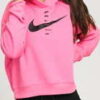 Nike W NSW Swoosh Hoodie Fleece BB neon růžová L