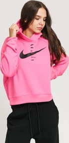 Nike W NSW Swoosh Hoodie Fleece BB neon růžová L