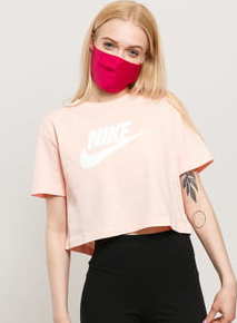 Nike W NSW Tee Essential Crop Icon světle růžové L