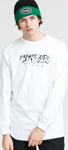 PLEASURES God Bless Long Sleeve Tee bílé XL