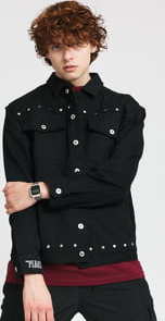 PLEASURES Nevada Denim Engineer Jacket black XL