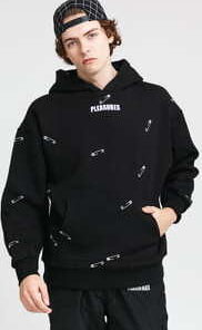 PLEASURES Safety Embroidered Hoody černá S