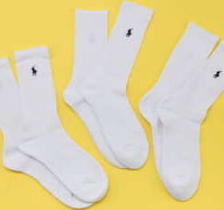 Polo Ralph Lauren 3Pack Crew Sock bílé