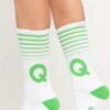 Queens Q Socks bílé / zelené EUR 41-46