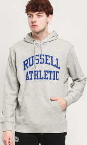 RUSSELL ATHLETIC Arch Logo Hoody melange šedá XL