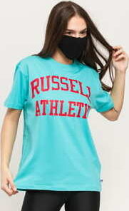 RUSSELL ATHLETIC Arch Logo T-Shirt tyrkysové L