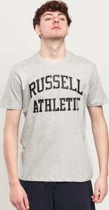 RUSSELL ATHLETIC Arch Logo T-Shirt melange šedé XL