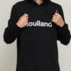 Soulland Hooded Sweat W. Front Flock Print černá S