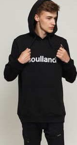 Soulland Hooded Sweat W. Front Flock Print černá S