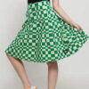 Stüssy Sabi Checker Pleated Skirt zelená / krémová S