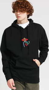 The Quiet Life Raibow Shhh Embroidered Hoodie černá XL